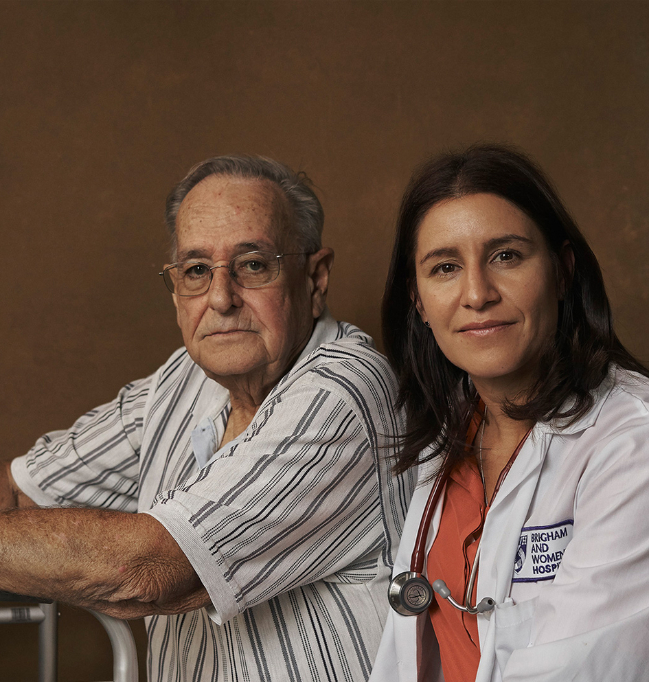 HCP with a patient on a walker