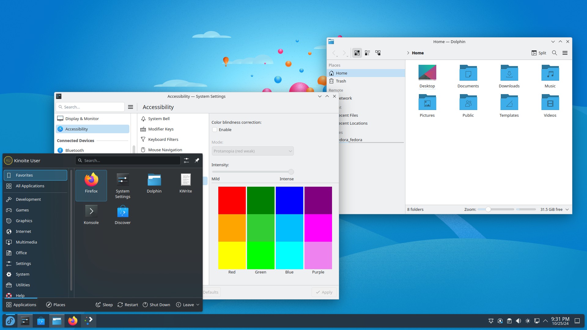 Screenshot of KDE Desktop