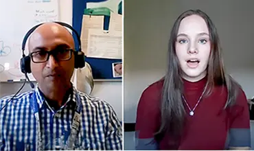 Two persons in a video conference 