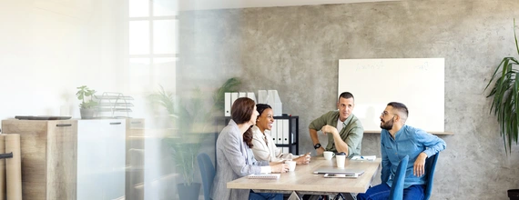 Meeting in a conference room