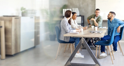 Meeting in a conference room