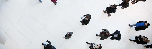 People walking seen from above